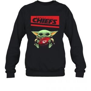 Baby Yoda Hug Kansas City Chiefs Football  T-Shirt